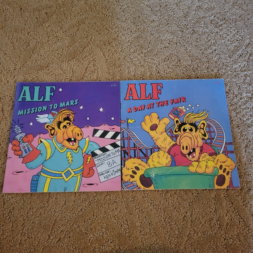 Alf Checkerboard Press Book Lot of 2 Mission To Mars And A Day At The Fair